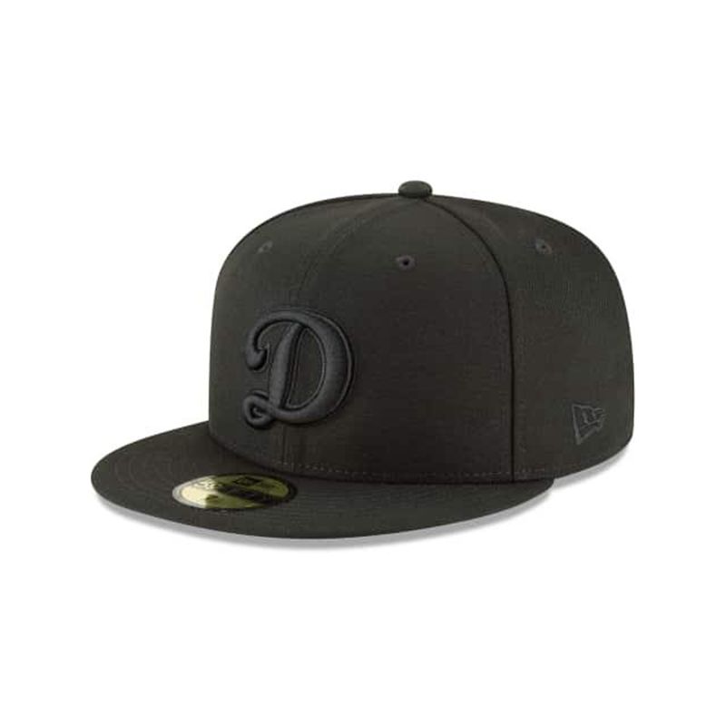 MLB Los Angeles Dodgers Blackout Basic 59Fifty Fitted (BOZ8109) - Black New Era Caps